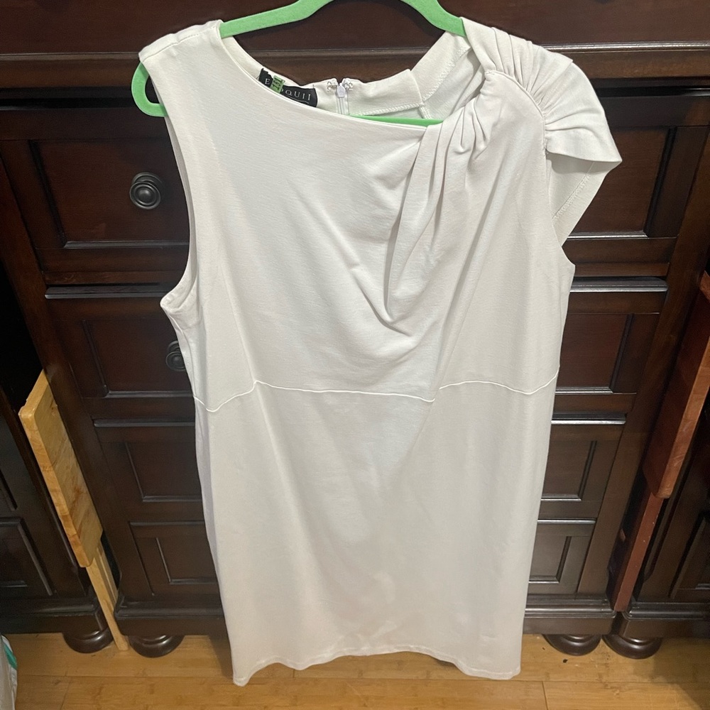 COPY - COPY - ELOQUII Twisted Shoulder Sheath Dress Size 22 Color White
